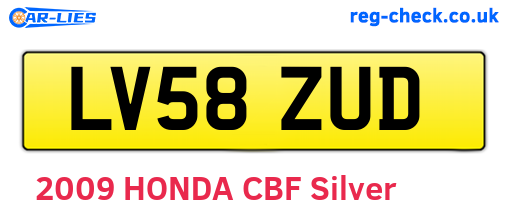 LV58ZUD are the vehicle registration plates.