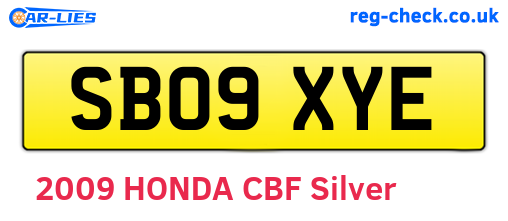 SB09XYE are the vehicle registration plates.