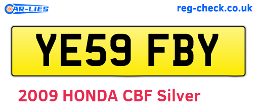 YE59FBY are the vehicle registration plates.