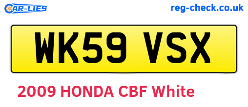WK59VSX are the vehicle registration plates.