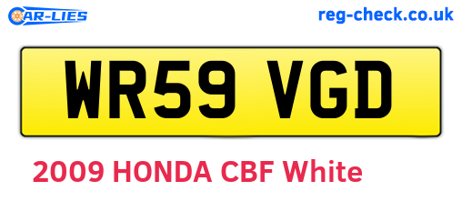 WR59VGD are the vehicle registration plates.