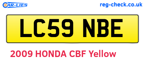 LC59NBE are the vehicle registration plates.