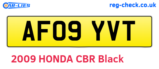 AF09YVT are the vehicle registration plates.