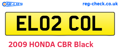 EL02COL are the vehicle registration plates.