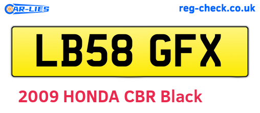 LB58GFX are the vehicle registration plates.