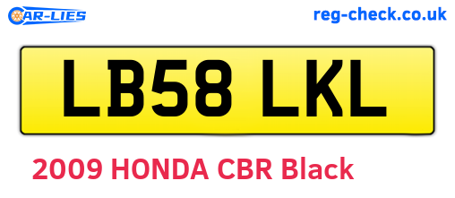 LB58LKL are the vehicle registration plates.