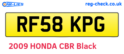 RF58KPG are the vehicle registration plates.