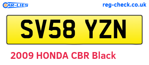 SV58YZN are the vehicle registration plates.