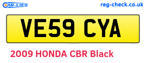 VE59CYA are the vehicle registration plates.