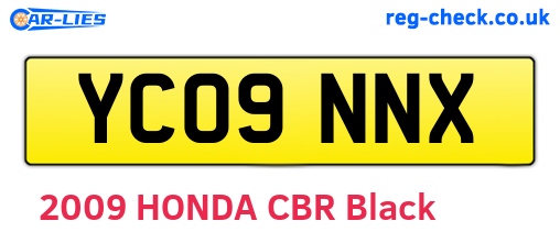 YC09NNX are the vehicle registration plates.