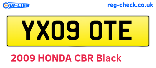 YX09OTE are the vehicle registration plates.