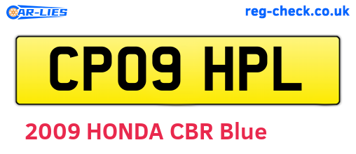 CP09HPL are the vehicle registration plates.