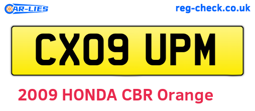 CX09UPM are the vehicle registration plates.
