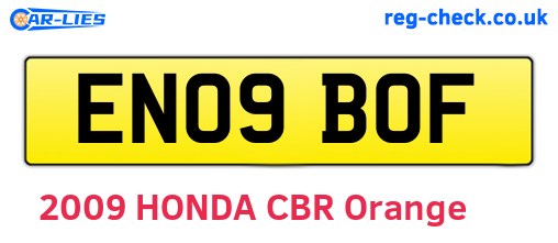 EN09BOF are the vehicle registration plates.