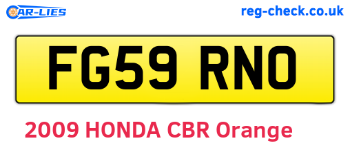 FG59RNO are the vehicle registration plates.