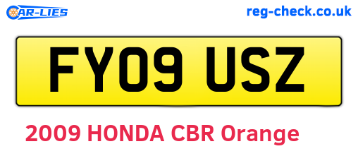 FY09USZ are the vehicle registration plates.