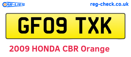 GF09TXK are the vehicle registration plates.