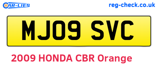 MJ09SVC are the vehicle registration plates.