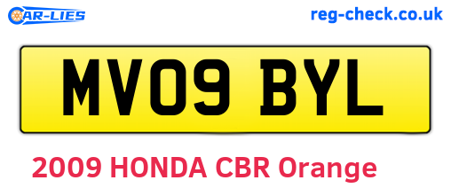 MV09BYL are the vehicle registration plates.