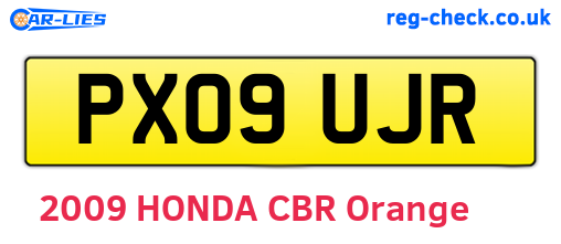 PX09UJR are the vehicle registration plates.