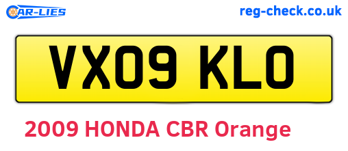 VX09KLO are the vehicle registration plates.