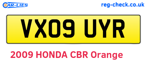 VX09UYR are the vehicle registration plates.