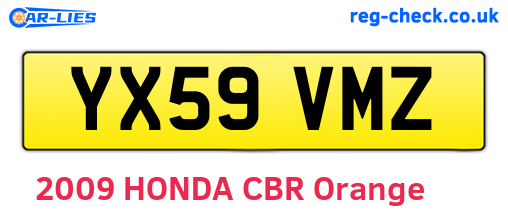 YX59VMZ are the vehicle registration plates.