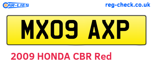 MX09AXP are the vehicle registration plates.