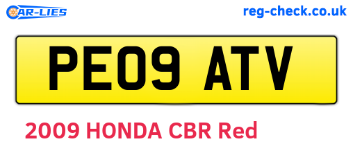 PE09ATV are the vehicle registration plates.