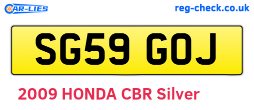 SG59GOJ are the vehicle registration plates.