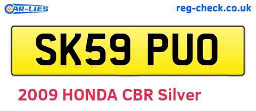 SK59PUO are the vehicle registration plates.