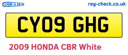 CY09GHG are the vehicle registration plates.