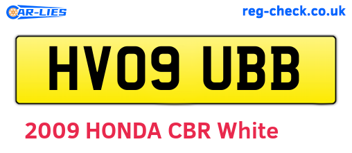 HV09UBB are the vehicle registration plates.