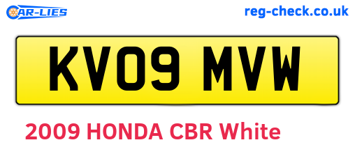 KV09MVW are the vehicle registration plates.
