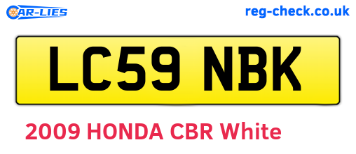 LC59NBK are the vehicle registration plates.