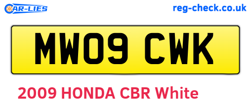 MW09CWK are the vehicle registration plates.
