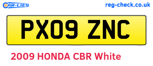 PX09ZNC are the vehicle registration plates.