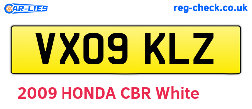 VX09KLZ are the vehicle registration plates.