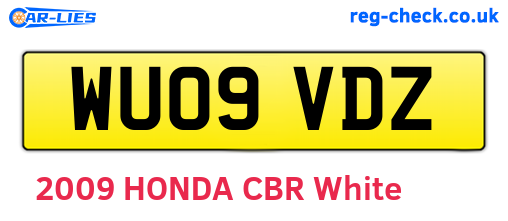 WU09VDZ are the vehicle registration plates.