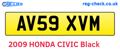 AV59XVM are the vehicle registration plates.