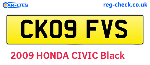 CK09FVS are the vehicle registration plates.