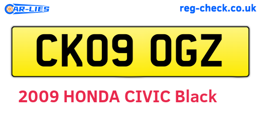 CK09OGZ are the vehicle registration plates.