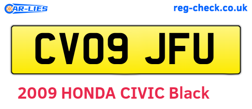 CV09JFU are the vehicle registration plates.
