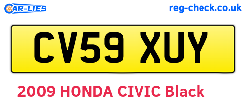 CV59XUY are the vehicle registration plates.