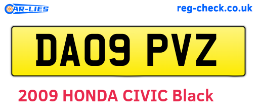 DA09PVZ are the vehicle registration plates.