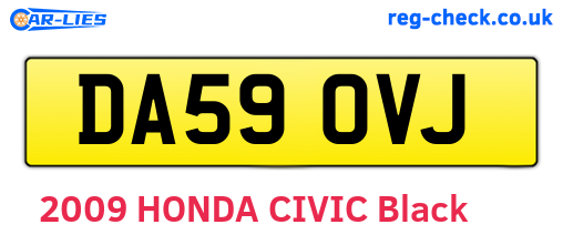 DA59OVJ are the vehicle registration plates.