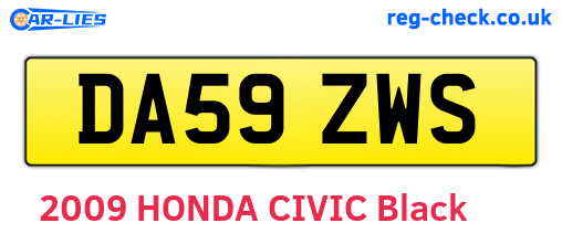 DA59ZWS are the vehicle registration plates.