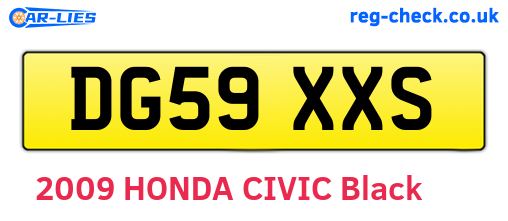 DG59XXS are the vehicle registration plates.