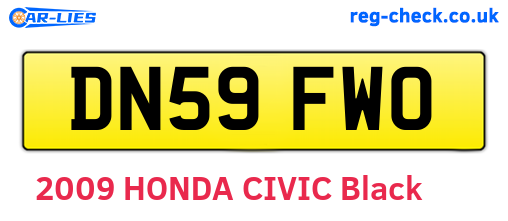 DN59FWO are the vehicle registration plates.