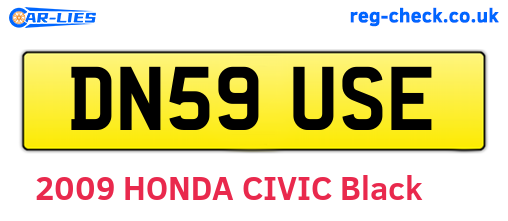 DN59USE are the vehicle registration plates.